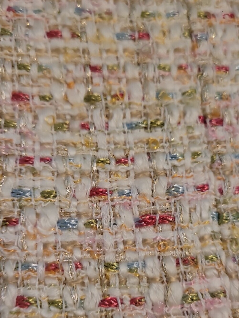 Brooks Brothers Cream Tweed Mini Skirt with Pink and Gold Accents - Picture 3 of 6